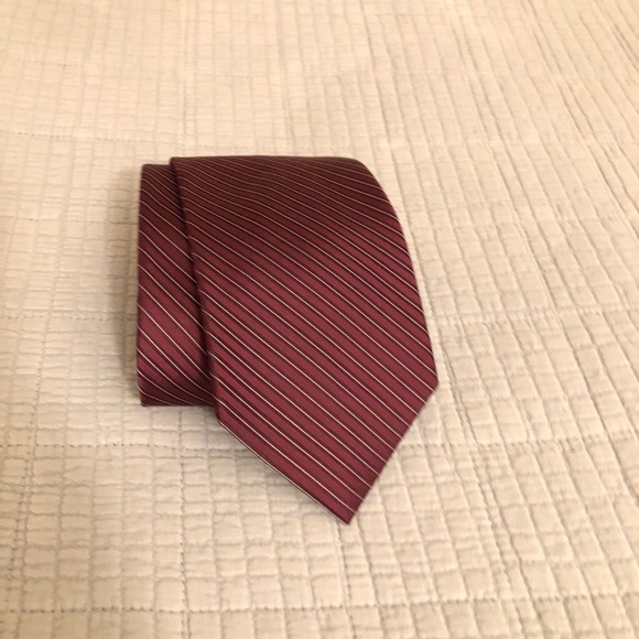 Calvin Klein Other - Elegant Burgundy Striped Men's Tie